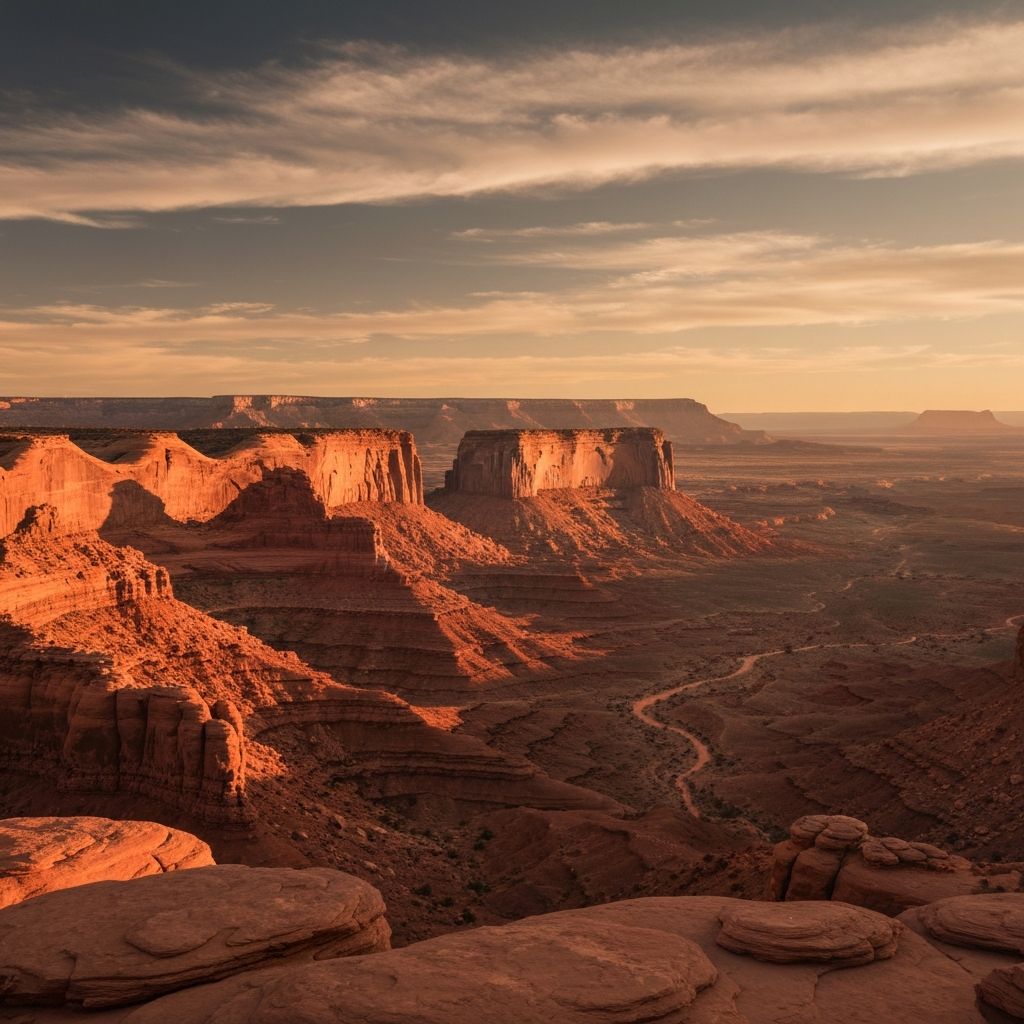 Moab desert landscape at sunset